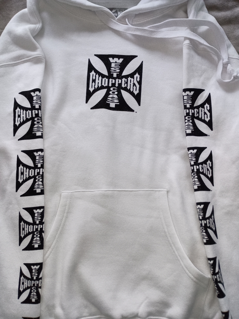 White Graphic Hoodie - Men's Pullover Sweatshirt